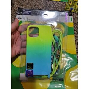 Iphone 12/12 pro neon case with lanyard